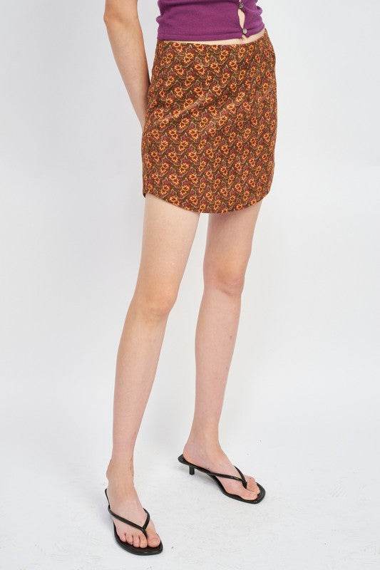 PRINTED MINI SKIRT WITH CURVED HEM - Shop Style & More | Fresh Looks, Everyday Deals & Free Shipping