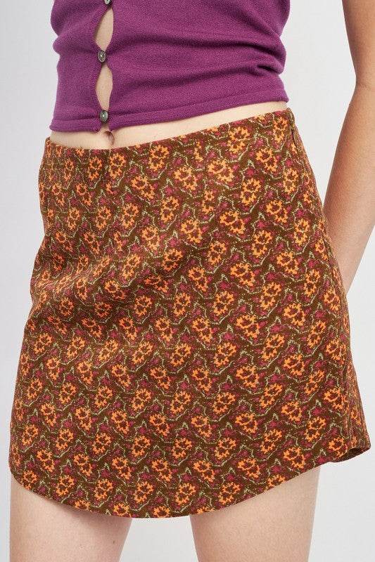 PRINTED MINI SKIRT WITH CURVED HEM - Shop Style & More | Fresh Looks, Everyday Deals & Free Shipping
