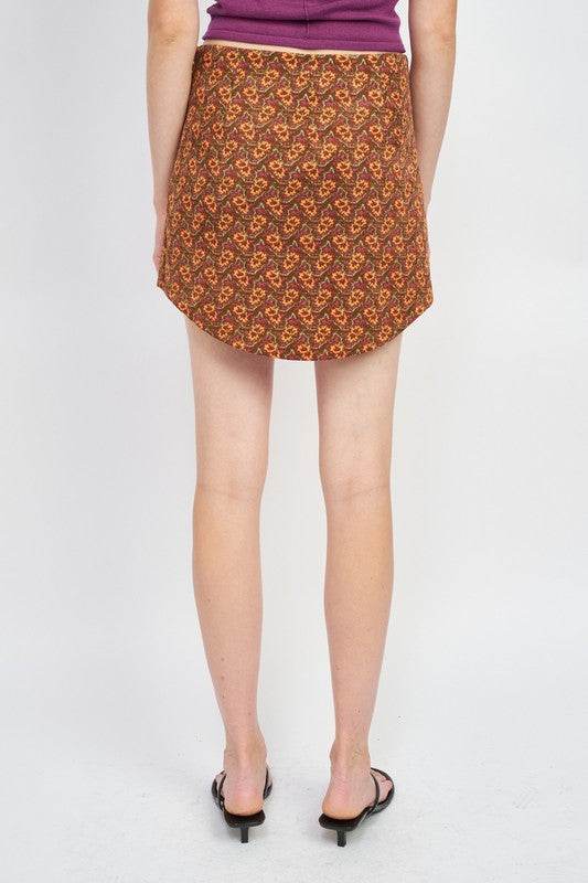 PRINTED MINI SKIRT WITH CURVED HEM - Shop Style & More | Fresh Looks, Everyday Deals & Free Shipping