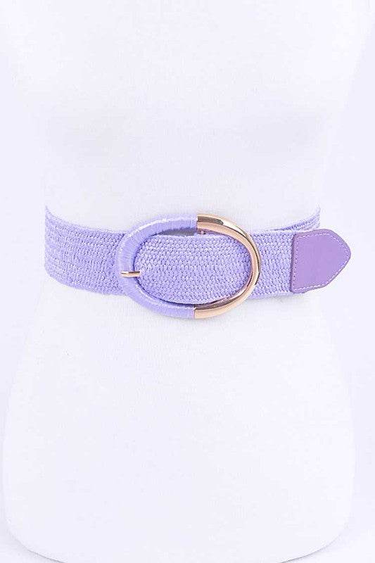 Oval Buckle Faux Straw Elastic Belt - Shop Style & More | Fresh Looks, Everyday Deals & Free Shipping