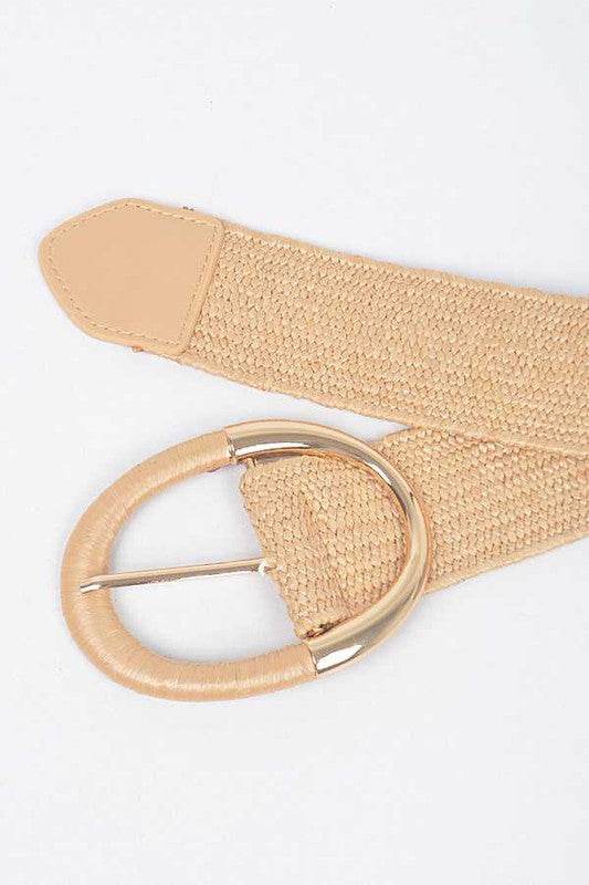 Oval Buckle Faux Straw Elastic Belt - Shop Style & More | Fresh Looks, Everyday Deals & Free Shipping