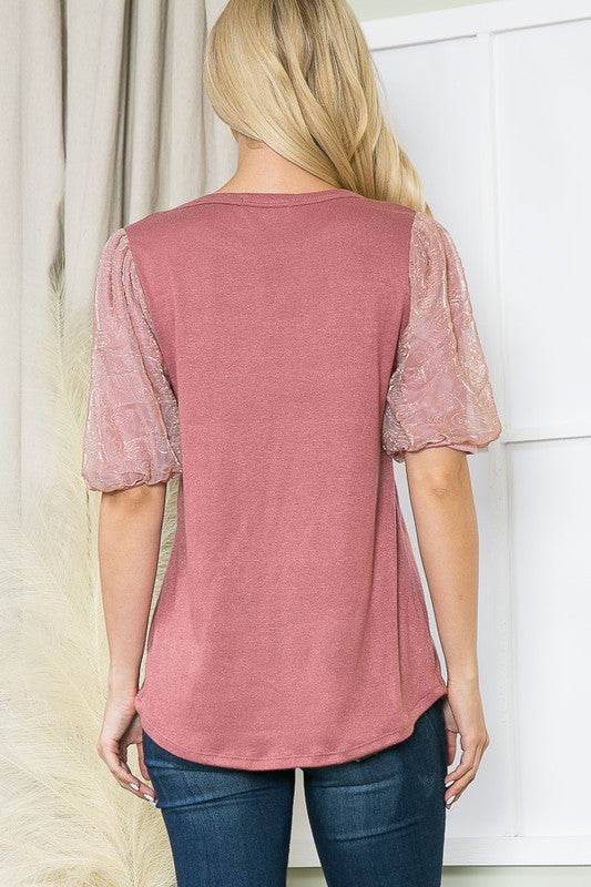 Pleat Bubble Sleeve Knit Top-Royal Blue - Shop Style & More | Fresh Looks, Everyday Deals & Free Shipping