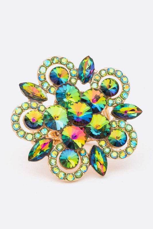 Crystal Flower Statement Stretch Ring - Shop Style & More | Fresh Looks, Everyday Deals & Free Shipping