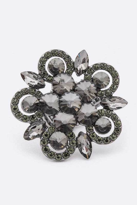 Crystal Flower Statement Stretch Ring - Shop Style & More | Fresh Looks, Everyday Deals & Free Shipping