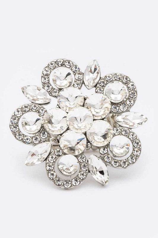 Crystal Flower Statement Stretch Ring - Shop Style & More | Fresh Looks, Everyday Deals & Free Shipping