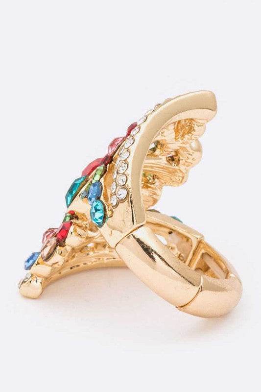 Mix Stone Crystal Statement Stretch Ring - Shop Style & More | Fresh Looks, Everyday Deals & Free Shipping