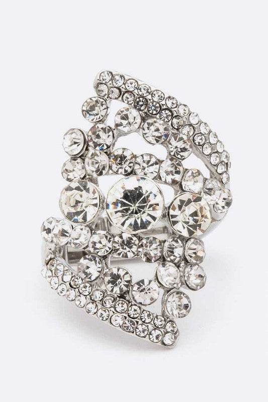 Mix Stone Crystal Statement Stretch Ring - Shop Style & More | Fresh Looks, Everyday Deals & Free Shipping