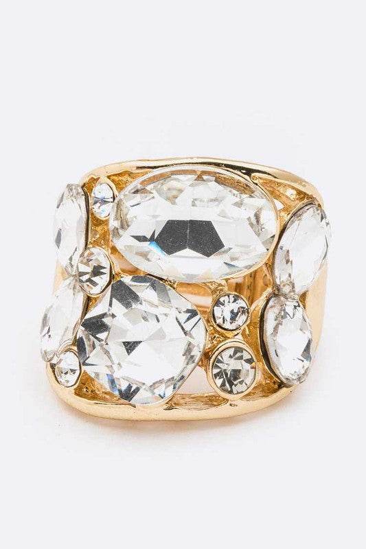 Bejewel Crystal Statement Stretch Ring - Shop Style & More | Fresh Looks, Everyday Deals & Free Shipping
