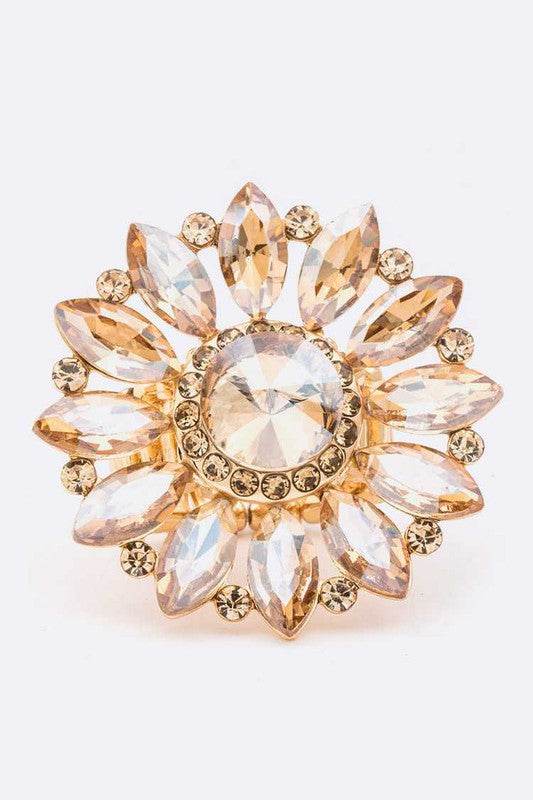 Crystal Flower Statement Stretch Ring - Shop Style & More | Fresh Looks, Everyday Deals & Free Shipping