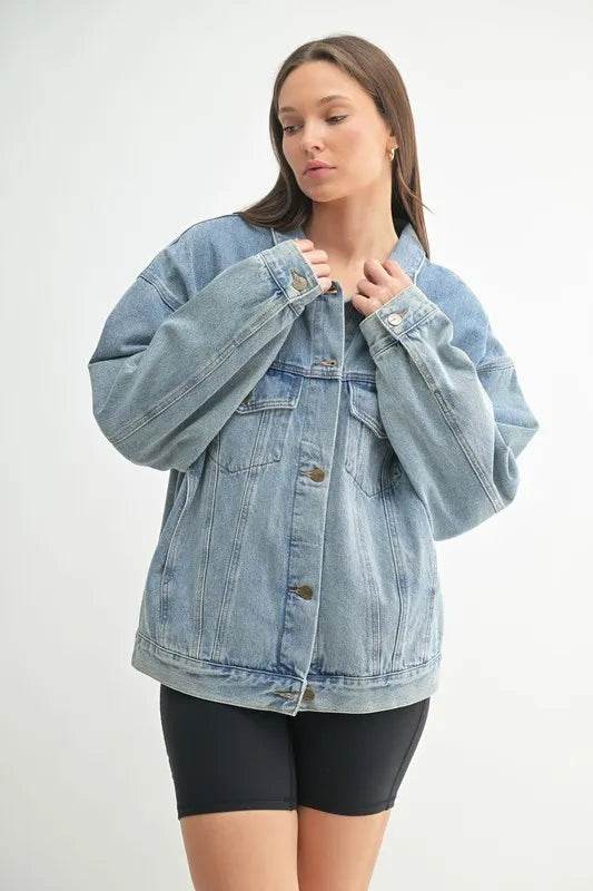 MONO B Boxy-Cut Denim Jacket - Shop Style & More | Fresh Looks, Everyday Deals & Free Shipping