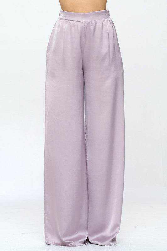 Stretch Satin Pants w/ Elastic Waist and Pockets - Shop Style & More | Fresh Looks, Everyday Deals & Free Shipping