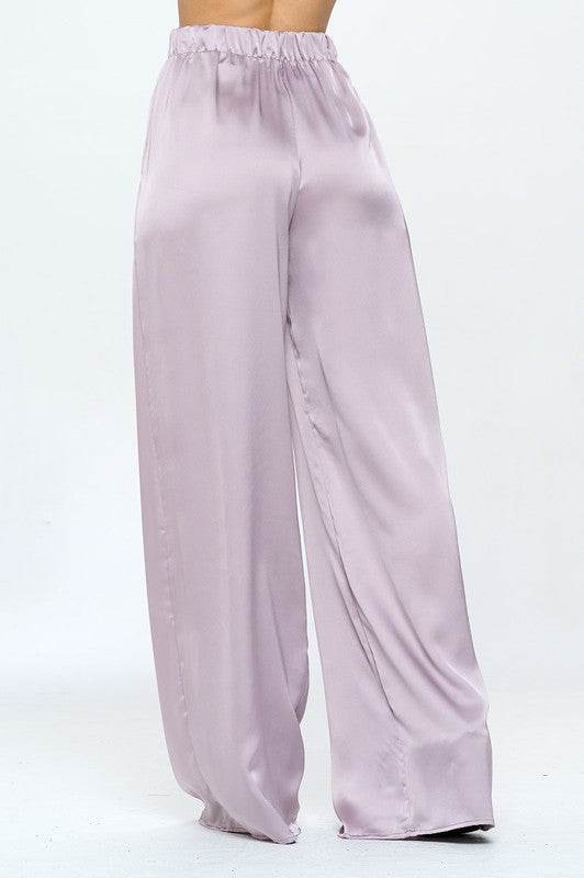 Stretch Satin Pants w/ Elastic Waist and Pockets - Shop Style & More | Fresh Looks, Everyday Deals & Free Shipping