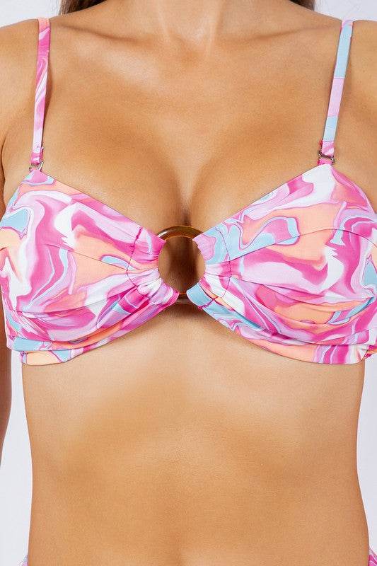 TWO PIECE FLORAL PRINTS O RING BIKINI - Shop Style & More | Fresh Looks, Everyday Deals & Free Shipping