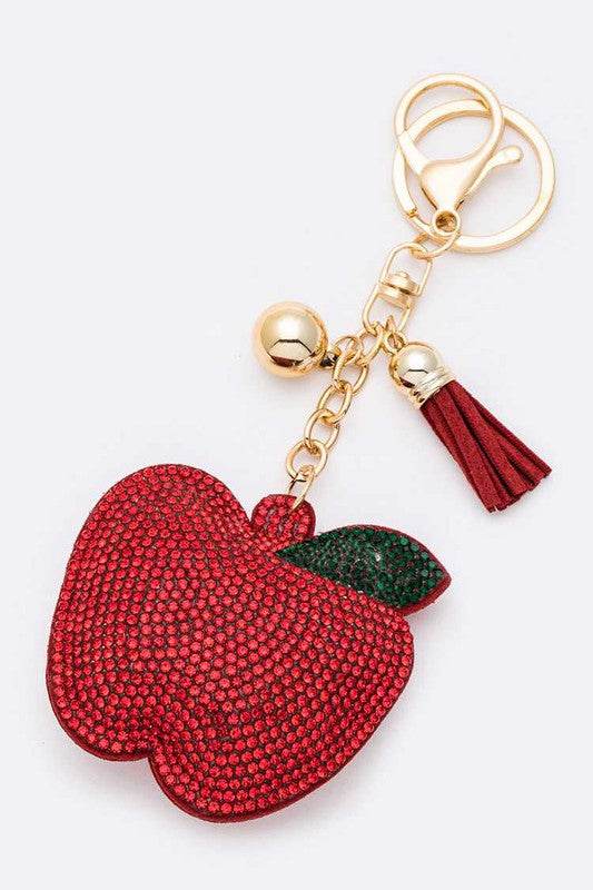 Rhinestone Apple Pillow Key Chain - Shop Style & More | Fresh Looks, Everyday Deals & Free Shipping