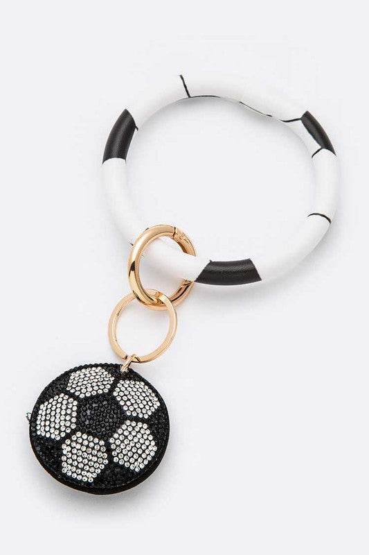 Rhinestone Soccer Bracelet Key Chain - Shop Style & More | Fresh Looks, Everyday Deals & Free Shipping