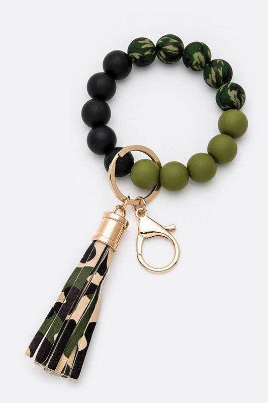Silicon Printed Beads Tassel Bracelet Key Chain - Shop Style & More | Fresh Looks, Everyday Deals & Free Shipping