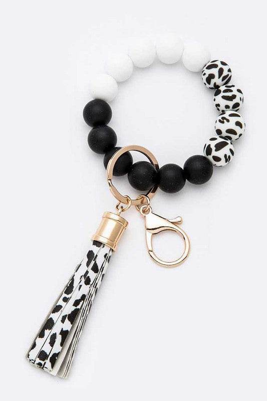 Silicon Printed Beads Tassel Bracelet Key Chain - Shop Style & More | Fresh Looks, Everyday Deals & Free Shipping