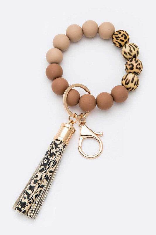 Silicon Printed Beads Tassel Bracelet Key Chain - Shop Style & More | Fresh Looks, Everyday Deals & Free Shipping