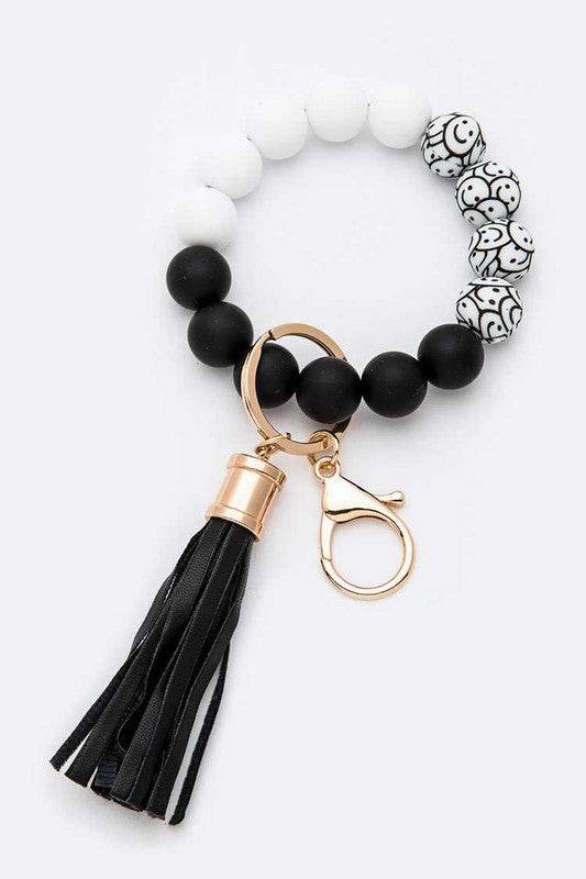 Silicon Printed Beads Tassel Bracelet Key Chain - Shop Style & More | Fresh Looks, Everyday Deals & Free Shipping