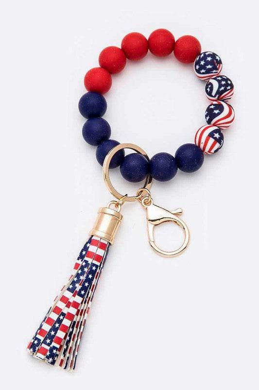 Silicon Printed Beads Tassel Bracelet Key Chain - Shop Style & More | Fresh Looks, Everyday Deals & Free Shipping