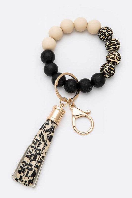 Silicon Printed Beads Tassel Bracelet Key Chain - Shop Style & More | Fresh Looks, Everyday Deals & Free Shipping