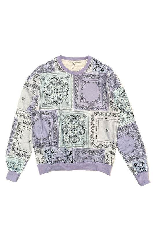 Weiv Paisley Bandana Print CrewNeck - Shop Style & More | Fresh Looks, Everyday Deals & Free Shipping