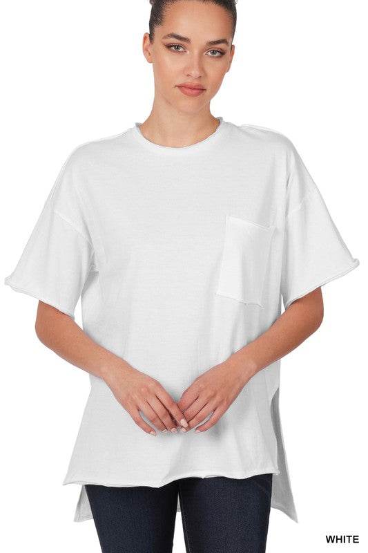 Raw Edge Hi-Low Hem Box Top - Shop Style & More | Fresh Looks, Everyday Deals & Free Shipping
