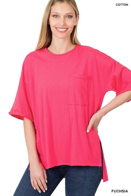 Raw Edge Hi-Low Hem Box Top - Shop Style & More | Fresh Looks, Everyday Deals & Free Shipping