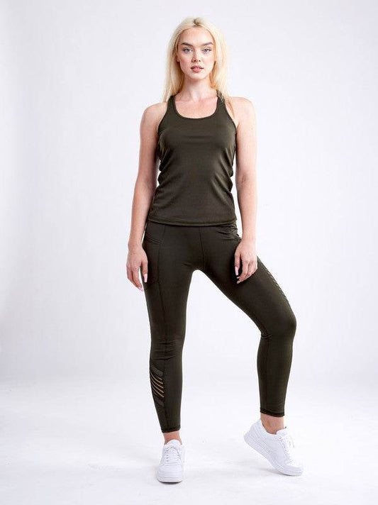 High-Waisted Workout Leggings with Mesh Panels - Shop Style & More | Fresh Looks, Everyday Deals & Free Shipping
