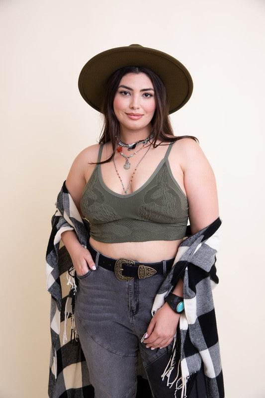 Seamless Padded Textured Brami Plus Size - Shop Style & More | Fresh Looks, Everyday Deals & Free Shipping