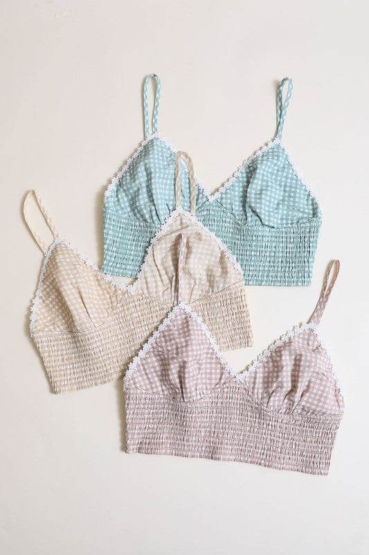 Plus Size Gingham Smocked Bralette - Shop Style & More | Fresh Looks, Everyday Deals & Free Shipping