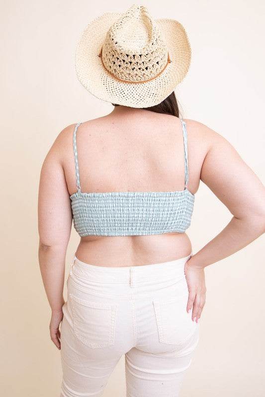 Plus Size Gingham Smocked Bralette - Shop Style & More | Fresh Looks, Everyday Deals & Free Shipping