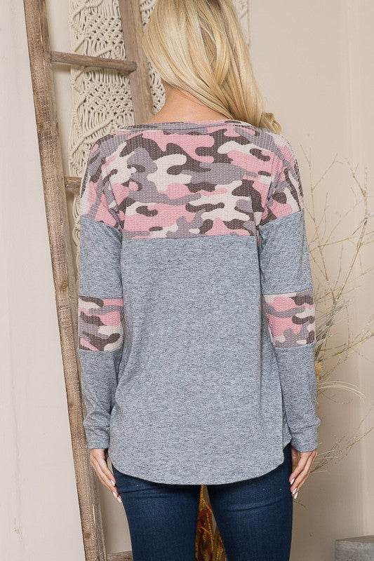 Camouflage Contrast Sweater Knit - Shop Style & More | Fresh Looks, Everyday Deals & Free Shipping