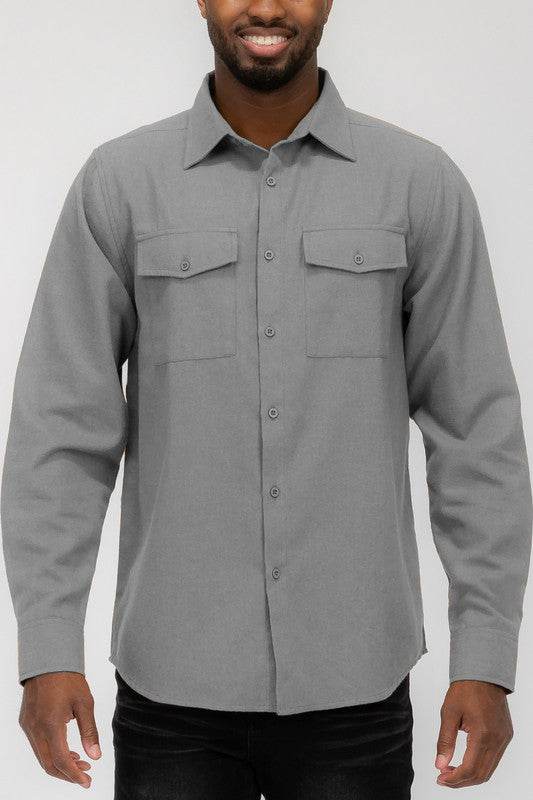 Weiv Mens Solid Flannel Shirt - Shop Style & More | Fresh Looks, Everyday Deals & Free Shipping