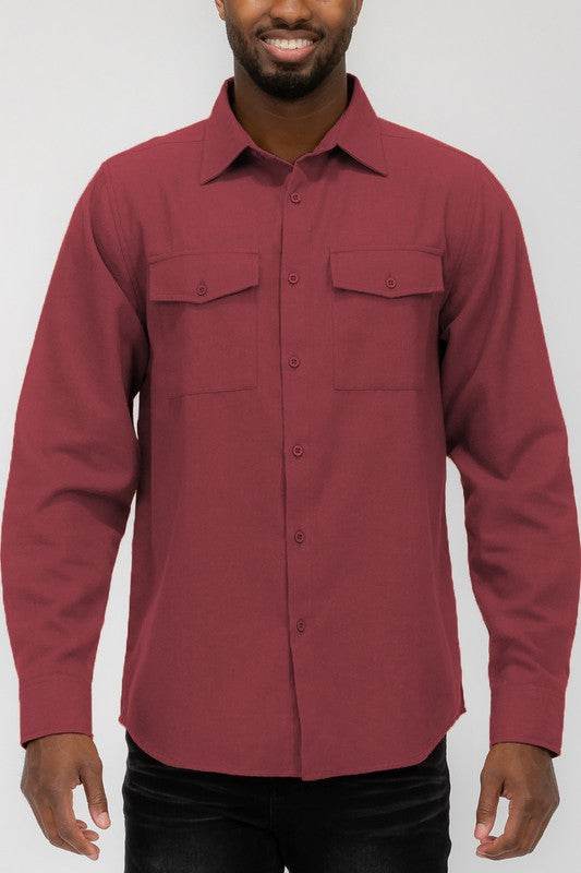 Weiv Mens Solid Flannel Shirt - Shop Style & More | Fresh Looks, Everyday Deals & Free Shipping