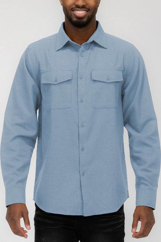 Weiv Mens Solid Flannel Shirt - Shop Style & More | Fresh Looks, Everyday Deals & Free Shipping
