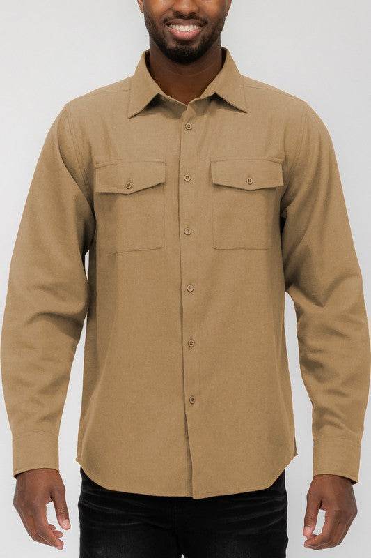 Weiv Mens Solid Flannel Shirt - Shop Style & More | Fresh Looks, Everyday Deals & Free Shipping