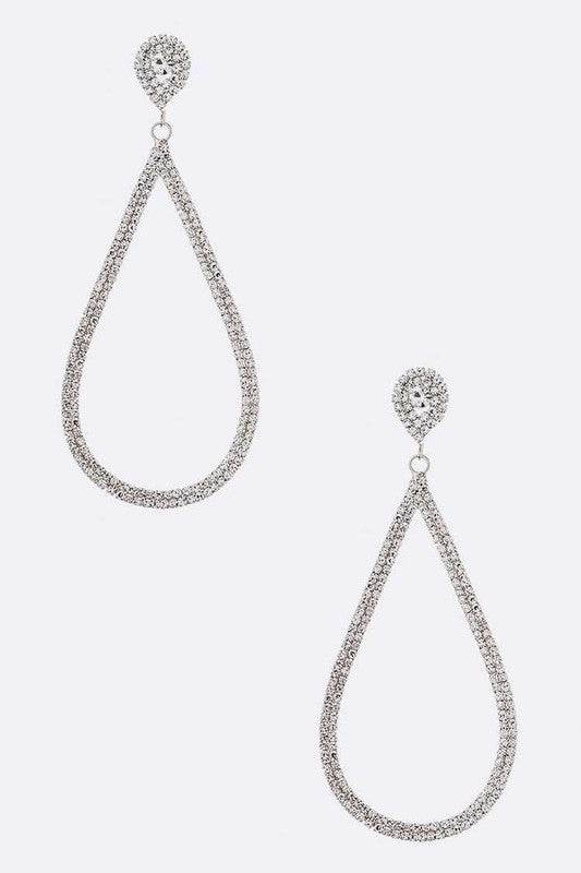 Rhinestone Oversize Teardrop Earrings - Shop Style & More | Fresh Looks, Everyday Deals & Free Shipping