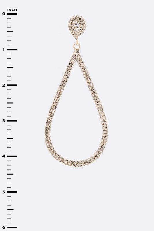 Rhinestone Oversize Teardrop Earrings - Shop Style & More | Fresh Looks, Everyday Deals & Free Shipping