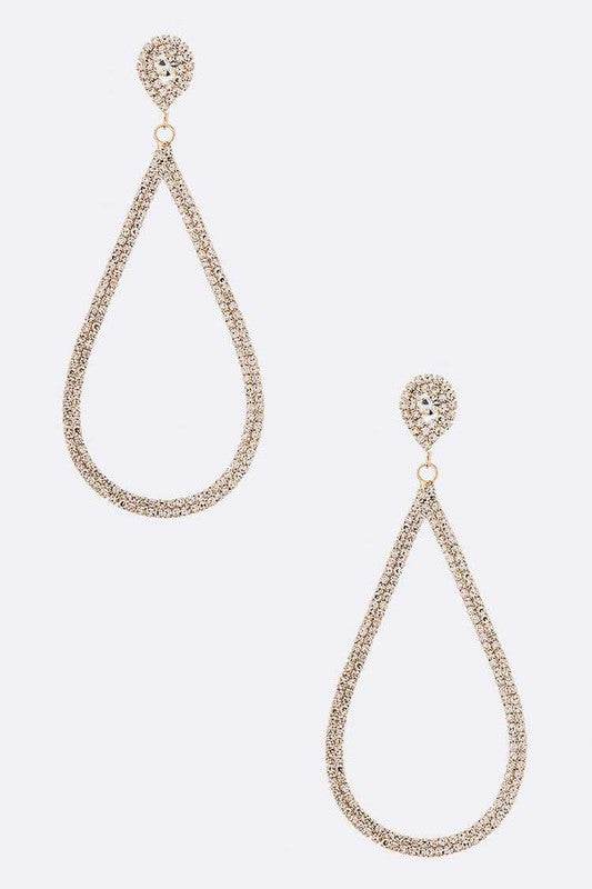 Rhinestone Oversize Teardrop Earrings - Shop Style & More | Fresh Looks, Everyday Deals & Free Shipping