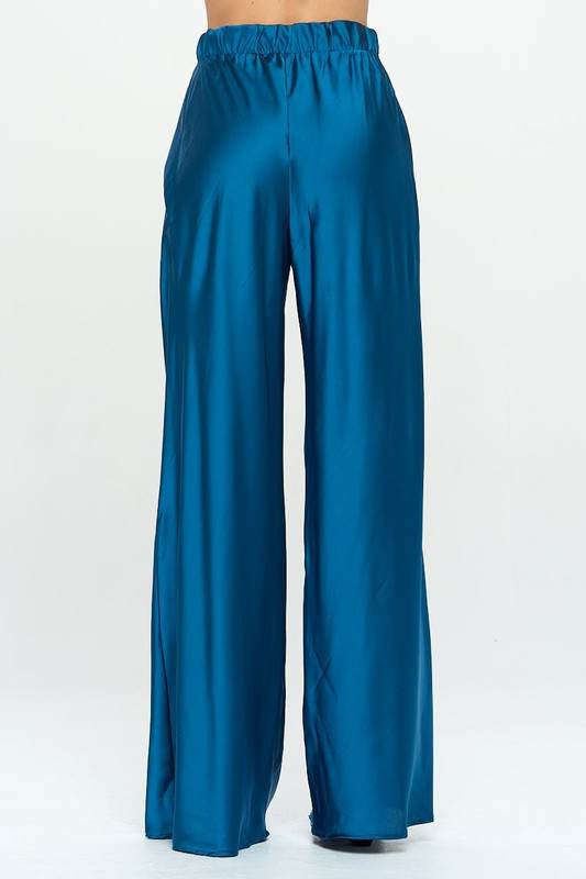 Stretch Satin Pants w/ Elastic Waist and Pockets - Shop Style & More | Fresh Looks, Everyday Deals & Free Shipping