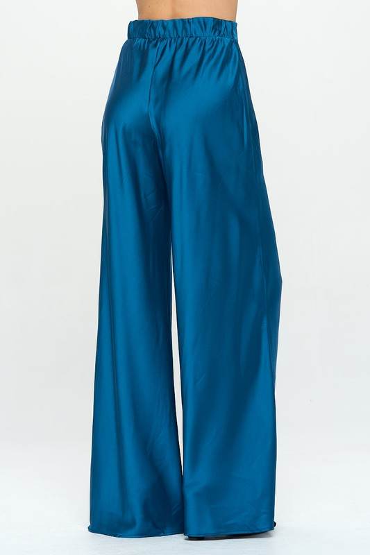 Stretch Satin Pants w/ Elastic Waist and Pockets - Shop Style & More | Fresh Looks, Everyday Deals & Free Shipping