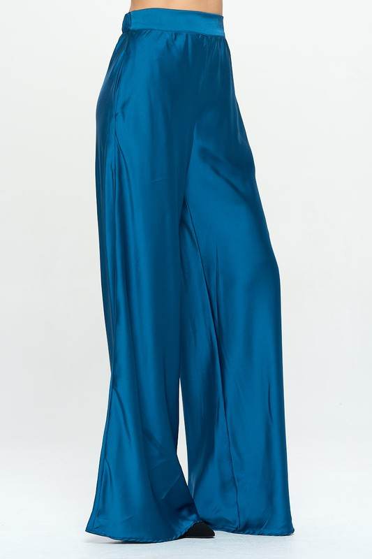 Stretch Satin Pants w/ Elastic Waist and Pockets - Shop Style & More | Fresh Looks, Everyday Deals & Free Shipping