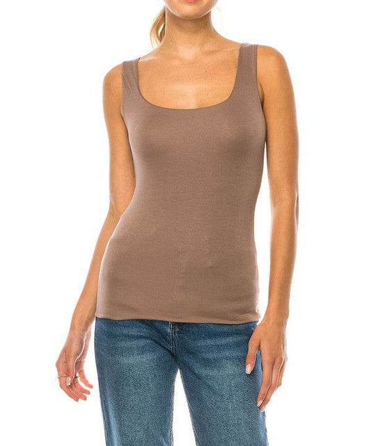 BAMBOO DOUBLE LAYERED TANK - Shop Style & More | Fresh Looks, Everyday Deals & Free Shipping