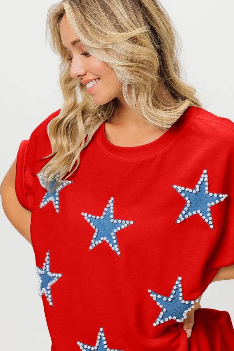 BiBi Fourth Of July Terry T-Shirt - Shop Style & More | Fresh Looks, Everyday Deals & Free Shipping