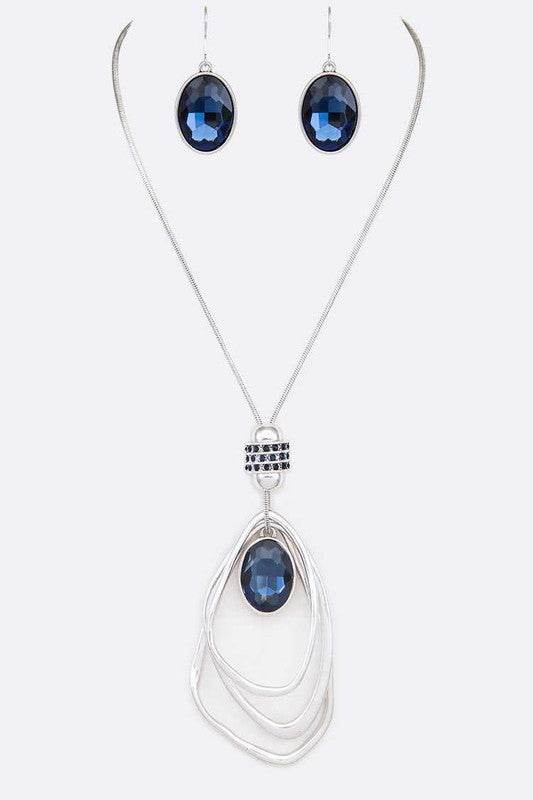 Crystal Drop & Hoops Necklace Set - Shop Style & More | Fresh Looks, Everyday Deals & Free Shipping