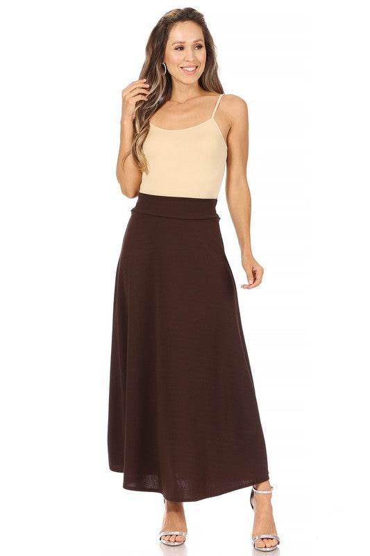 Solid, high waisted, A-line, midi skirt - Shop Style & More | Fresh Looks, Everyday Deals & Free Shipping