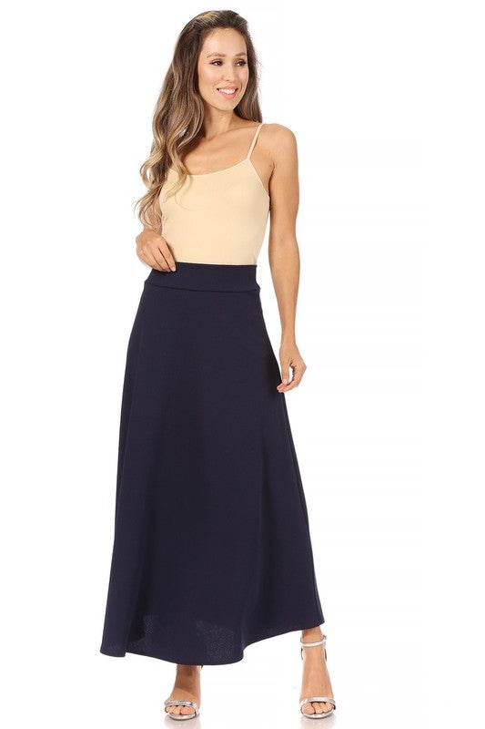 Solid, high waisted, A-line, midi skirt - Shop Style & More | Fresh Looks, Everyday Deals & Free Shipping