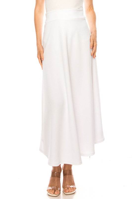 Solid, high waisted, A-line, midi skirt - Shop Style & More | Fresh Looks, Everyday Deals & Free Shipping