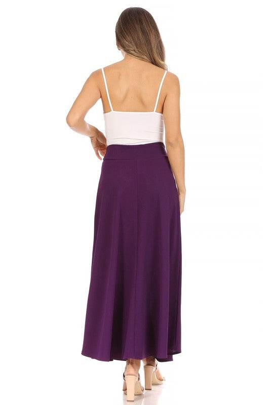 Solid, high waisted, A-line, midi skirt - Shop Style & More | Fresh Looks, Everyday Deals & Free Shipping
